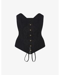 Agent Provocateur - Carri Triangle-cup Stretch-woven Corset - Lyst