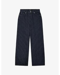 Whistles - Pinstripe Straight-Leg Denim Jeans - Lyst