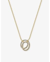 Sif Jakobs - Spirale Due 18Ct-Plated Sterling And Cubic Zirconia Pendant Necklace - Lyst