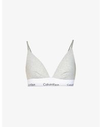 Calvin Klein - Modern Triangle Stretch Cotton-blend Bra - Lyst