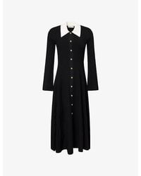 chinese dress ladies Anjela Long Sleeve Thigh Split Midi Dress Champagne– Selfie Leslie main image 1
