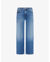 Mother - Mr Rambler Frayed-Hem Straight-Leg Mid-Rise Denim-Blend Jeans - Lyst