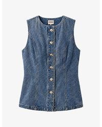 OMNES - Inez Button-Through Cotton Denim Waistcoat - Lyst