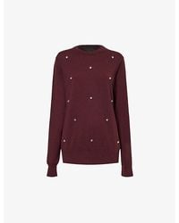 Stella McCartney - Rhinestone-embellished Relaxed-fit Cashmere And Wool-blend Jumper - Lyst