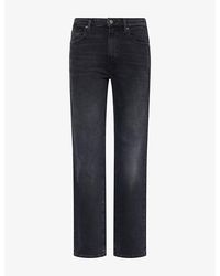 7 For All Mankind - High-Rise Straight-Leg Denim Jeans - Lyst