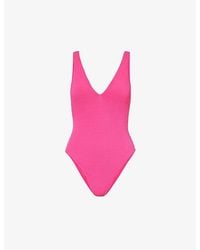 Seafolly - Sea Dive V-neck Crinkled Swimsuit - Lyst