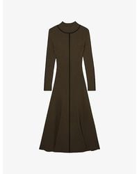 Reiss - Polly Contrast-Stitch Knitted Midi Dress - Lyst