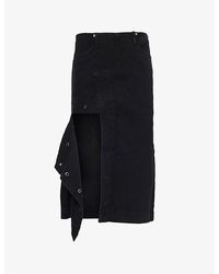 House Of Sunny - The Half Cut Mid-Rise Denim-Blend Midi Skirt - Lyst