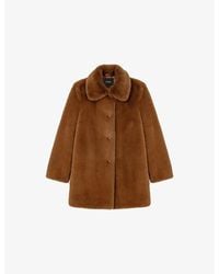 Maje - Collared Mid-Length Faux-Fur Coat - Lyst