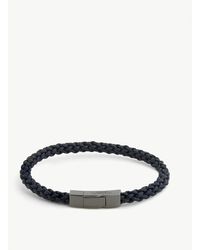 Tateossian Fettuccine Leather Bracelet - Blue