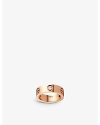 Cartier - Love 18Ct Rose- And 3 Diamonds Ring - Lyst