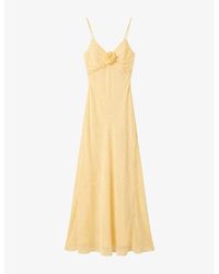 OMNES - Lisa Rosette-Embroidered Woven Maxi Dress - Lyst