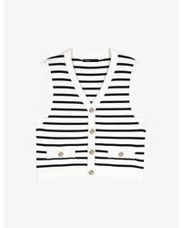 Maje - Sleeveless Striped Cardigan - Lyst