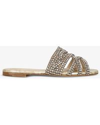 Gina - Stirling Crystal-embellished Leather Sandals - Lyst