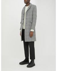 Sandro Checked Wool-blend Coat - Black