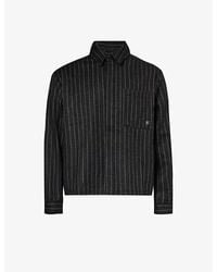 Represent - Branded-hardware Striped Wool-blend Shirt - Lyst