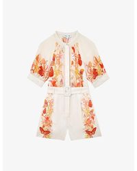 Reiss - X New York Botanical Garden Lucia Ramie Playsuit - Lyst