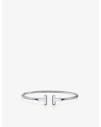 Tiffany & Co. - T Wire 18ct White-gold Bracelet - Lyst