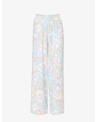 Melissa Odabash - Olivia Abstract-print Wide-leg Mid-rise Woven Trousers - Lyst