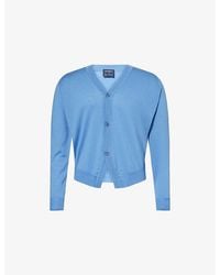 John Smedley - X Bill Nighy V-Neck Merino Wool Cardigan - Lyst