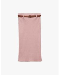 Prada - Ribbed Slim-fit Cotton-knit Midi Skirt - Lyst
