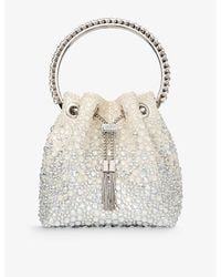 Jimmy Choo - Bon Bon Gem-Embellished Woven Cross-Body Bag - Lyst