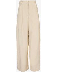 Frankie Shop - Piper Pleated-front High-rise Wide-leg Twill Trouser - Lyst