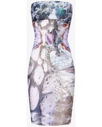 DI PETSA - Sea Goddess Graphic-print Stretch-recycled-polyester Mini Dress - Lyst
