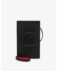 Christian Louboutin - By My Side Logo-embossed Grained-leather Phone Pouch - Lyst