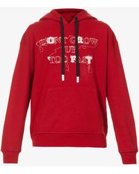 Haculla Don't Grow Up Fast Text-print Cotton-jersey Hoody - Red