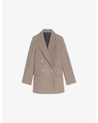 Zadig & Voltaire - Double-Breasted Peak-Lapel Wool-Blend Coat - Lyst