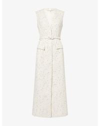 Huishan Zhang - Hana Crystal-Embellished Tweed Midi Dress - Lyst