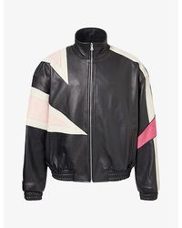NAHMIAS - Bomber Contrast-Panel Leather Bomber Jacket - Lyst