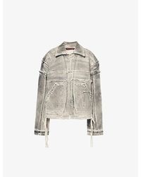 OTTOLINGER - Ecru Oversized Deconstructed Denim Jacket - Lyst