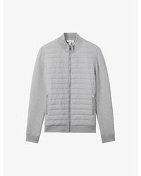 Reiss - Freddie Quilted Knitted Cotton-blend Jacket - Lyst