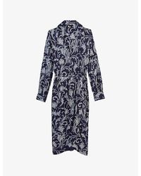 The Kooples - Vy Floral-print Long-sleeve Woven Dress X - Lyst