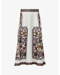 eem - Floral-Print High-Waist Woven Maxi Skirt - Lyst