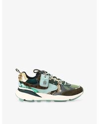 Kurt Geiger - Kurt Runner Sequin Leather And Mesh Trainers - Lyst