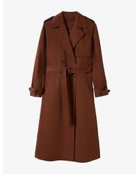 Whistles - Valentina Double-Breasted Cotton-Blend Trench Coat - Lyst