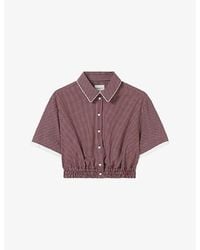 Claudie Pierlot - Checked Cropped Cotton Shirt - Lyst