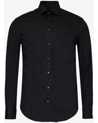 Emporio Armani - Curved-hem Regular-fit Cotton Shirt - Lyst