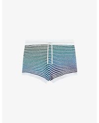 Loewe - X Paula's Ibiza Stripe-Print Knitted Cotton-Blend Shorts - Lyst