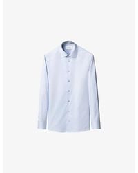 Eton - Floral-Trim Contemporary-Fit Cotton Shirt - Lyst