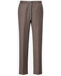 Corneliani - Drawstring-waistband Slip-pocket Regular-fit Straight-leg Wool Trousers - Lyst