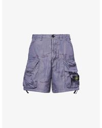 Stone Island - Compass-Badge Ripstop Camo Cotton-Blend Cargo Shorts - Lyst