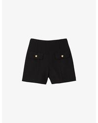 Sandro - High-Rise Centre-Crease Stretch-Woven Shorts - Lyst