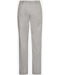 PAIGE - Shultz Straight-leg Mid-rise Cotton-blend Trousers - Lyst