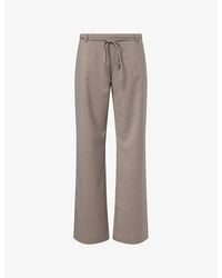 St. Agni - Belted Wide-Leg Wool-Blend Trousers - Lyst
