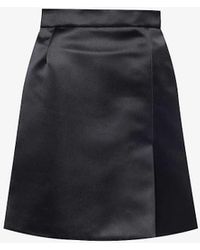 Nina Ricci - A-line Split-hem Satin Mini Skirt - Lyst