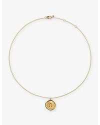 Monica Vinader - Initial N Stamp 18Ct Vermeil Necklace - Lyst